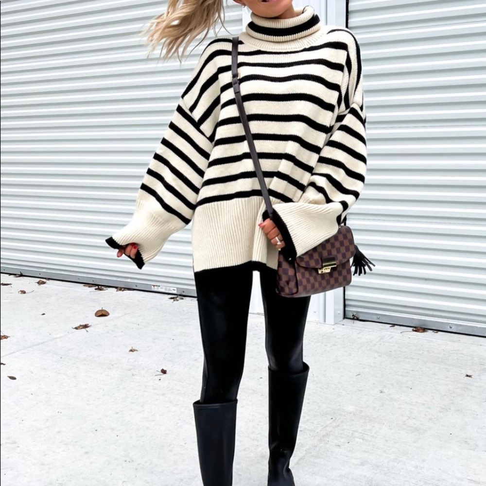 Loose turtleneck sweater